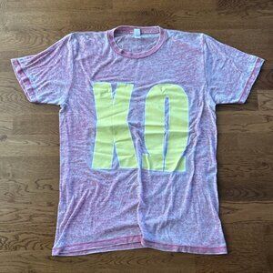Chi Omega T-Shirt Oversized Tee Pink Yellow Burn Out Vintage Boyfriend M